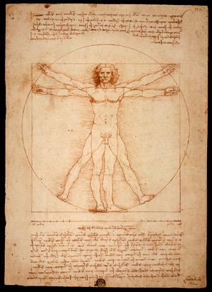 Vitruvian Man by Leonardo da Vinci with algorithm